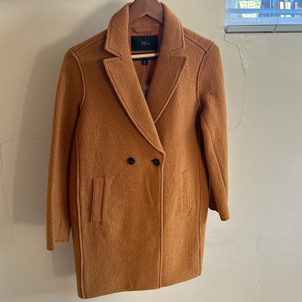 J. Crew Daphne Topcoat - boiled wool mustard color